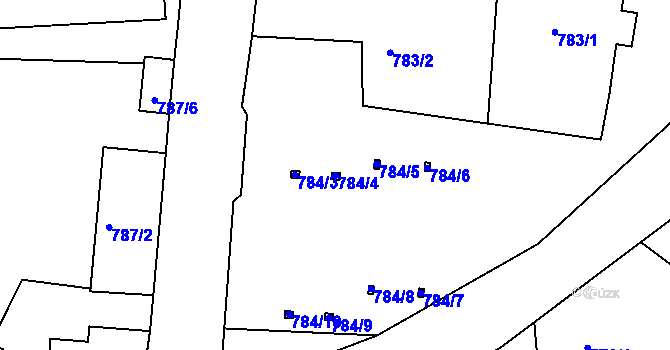 Parcela st. 784/4 v KÚ Rochlice u Liberce, Katastrální mapa