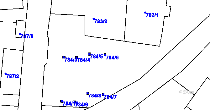 Parcela st. 784/6 v KÚ Rochlice u Liberce, Katastrální mapa