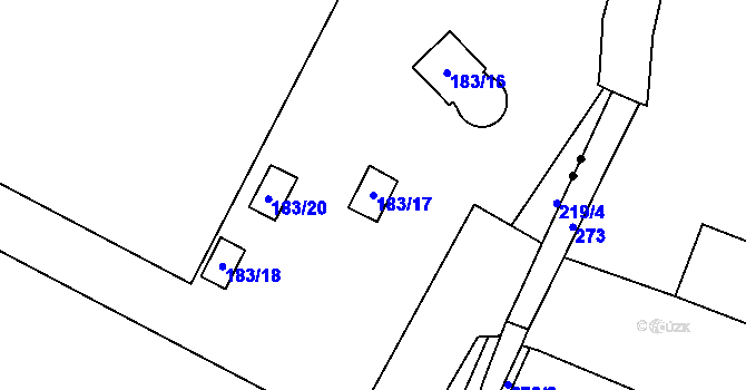 Parcela st. 183/17 v KÚ Rochlice u Liberce, Katastrální mapa