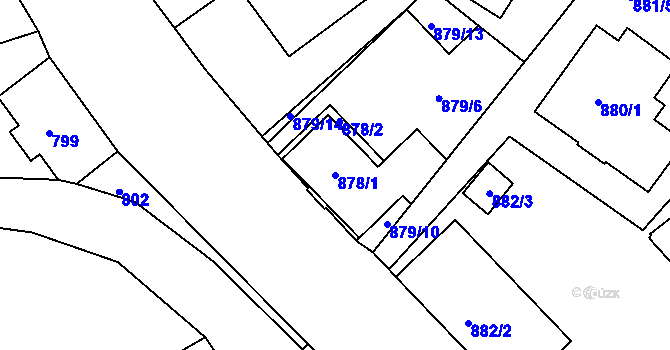 Parcela st. 878/1 v KÚ Rochlice u Liberce, Katastrální mapa