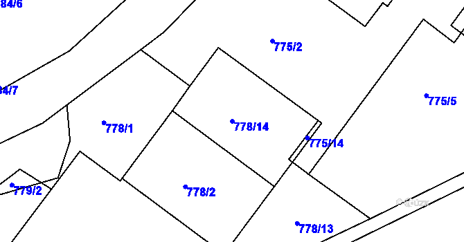 Parcela st. 778/14 v KÚ Rochlice u Liberce, Katastrální mapa