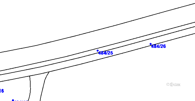 Parcela st. 484/25 v KÚ Rochlice u Liberce, Katastrální mapa