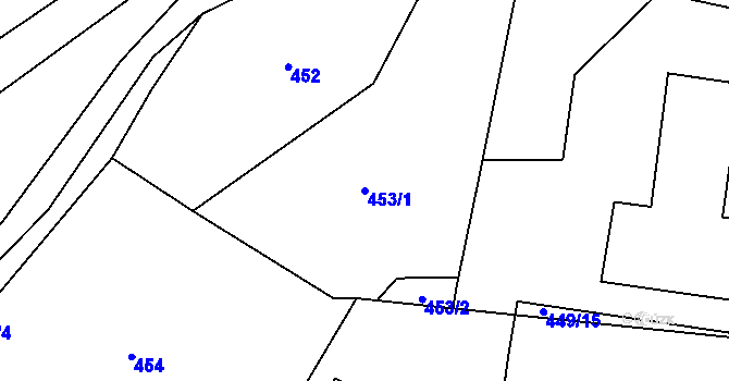 Parcela st. 453/1 v KÚ Rochlice u Liberce, Katastrální mapa
