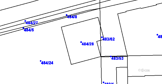 Parcela st. 484/28 v KÚ Rochlice u Liberce, Katastrální mapa