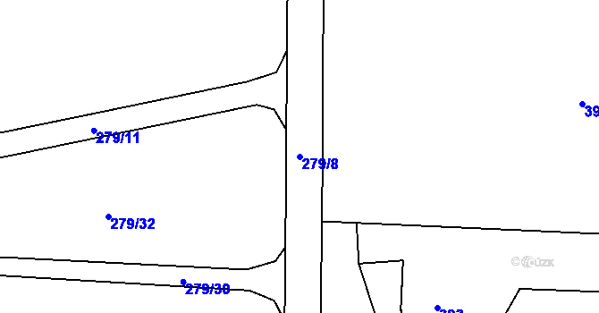Parcela st. 279/8 v KÚ Starý Harcov, Katastrální mapa