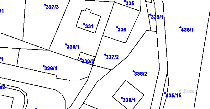Parcela st. 337/2 v KÚ Starý Harcov, Katastrální mapa