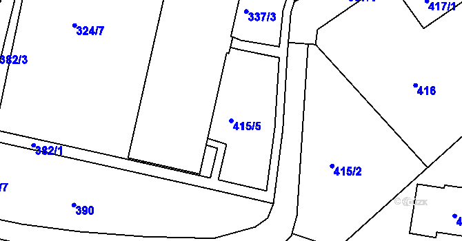 Parcela st. 415/5 v KÚ Starý Harcov, Katastrální mapa