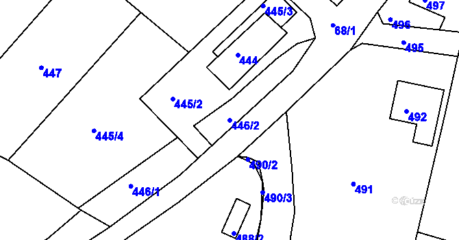 Parcela st. 446/2 v KÚ Starý Harcov, Katastrální mapa