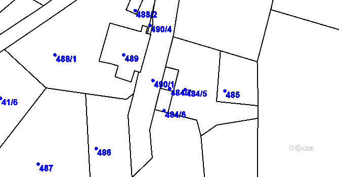 Parcela st. 484/7 v KÚ Starý Harcov, Katastrální mapa