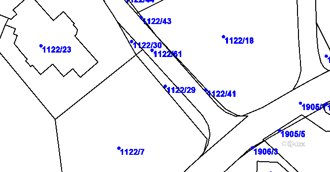 Parcela st. 1122/29 v KÚ Starý Harcov, Katastrální mapa
