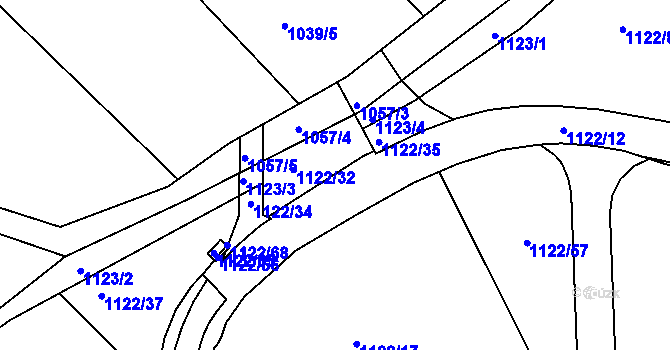 Parcela st. 1122/38 v KÚ Starý Harcov, Katastrální mapa