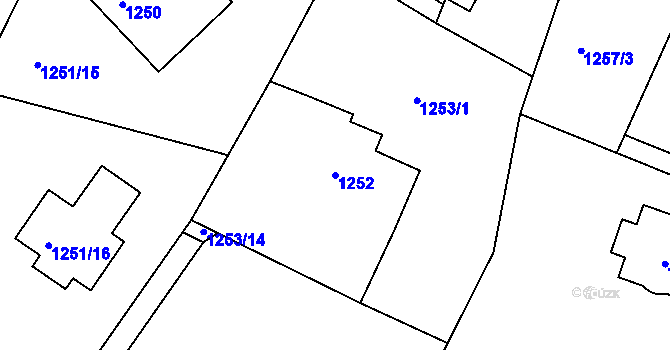 Parcela st. 1252 v KÚ Starý Harcov, Katastrální mapa