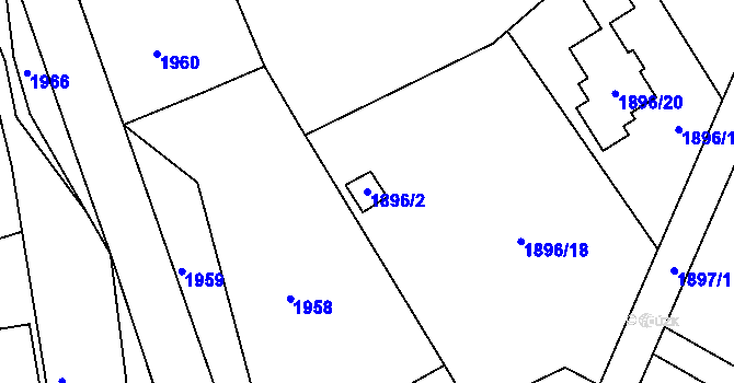 Parcela st. 1896/2 v KÚ Starý Harcov, Katastrální mapa