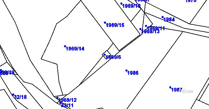 Parcela st. 1969/6 v KÚ Starý Harcov, Katastrální mapa