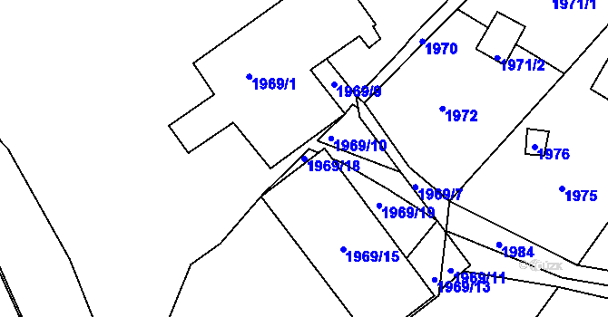Parcela st. 1969/18 v KÚ Starý Harcov, Katastrální mapa