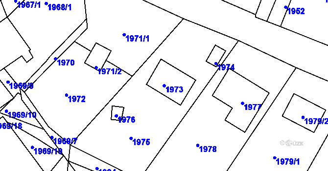 Parcela st. 1973 v KÚ Starý Harcov, Katastrální mapa