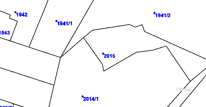 Parcela st. 2015 v KÚ Starý Harcov, Katastrální mapa