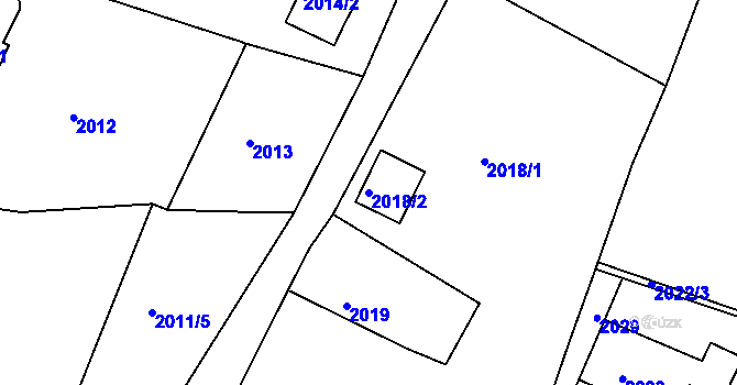 Parcela st. 2018/2 v KÚ Starý Harcov, Katastrální mapa