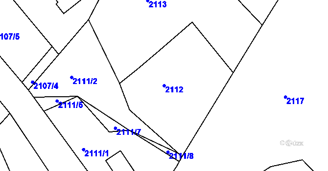 Parcela st. 2112 v KÚ Starý Harcov, Katastrální mapa