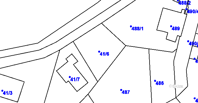 Parcela st. 41/6 v KÚ Starý Harcov, Katastrální mapa