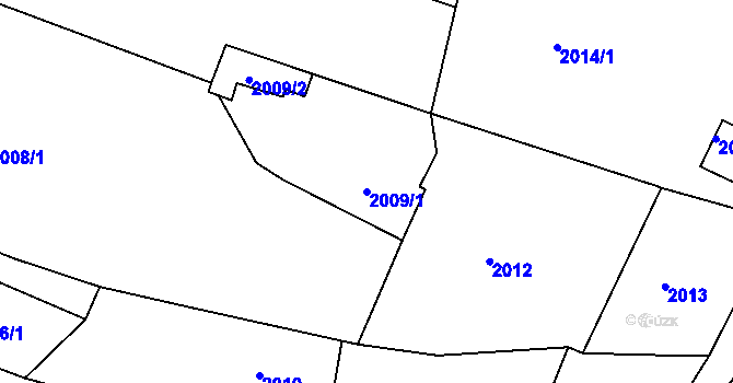Parcela st. 2009/1 v KÚ Starý Harcov, Katastrální mapa