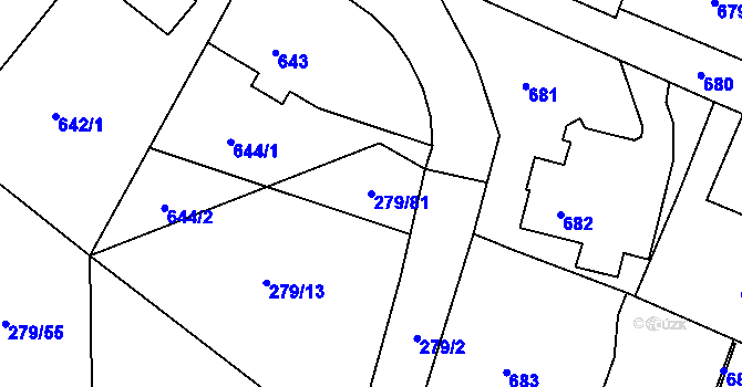Parcela st. 279/81 v KÚ Starý Harcov, Katastrální mapa