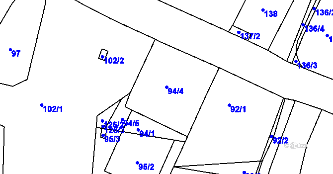 Parcela st. 94/4 v KÚ Starý Harcov, Katastrální mapa
