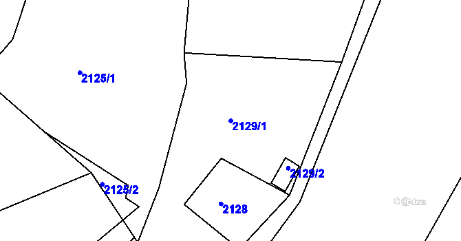 Parcela st. 2129/1 v KÚ Starý Harcov, Katastrální mapa