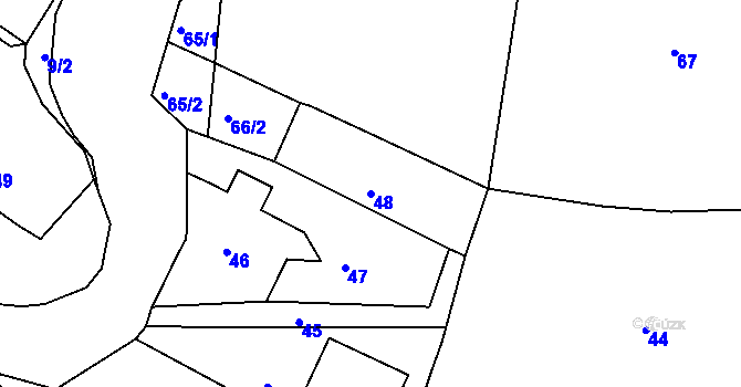 Parcela st. 48 v KÚ Kateřinky u Liberce, Katastrální mapa