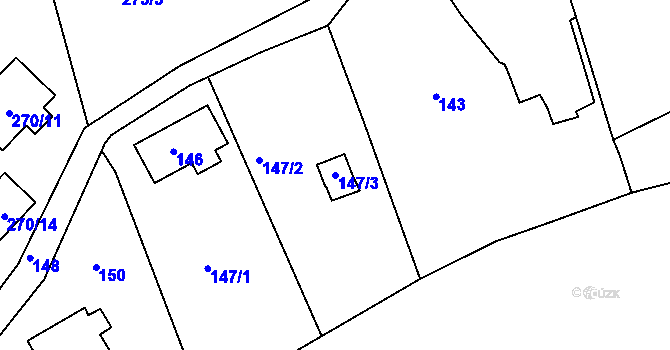 Parcela st. 147/3 v KÚ Kateřinky u Liberce, Katastrální mapa
