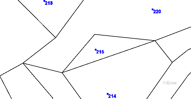 Parcela st. 215 v KÚ Kateřinky u Liberce, Katastrální mapa
