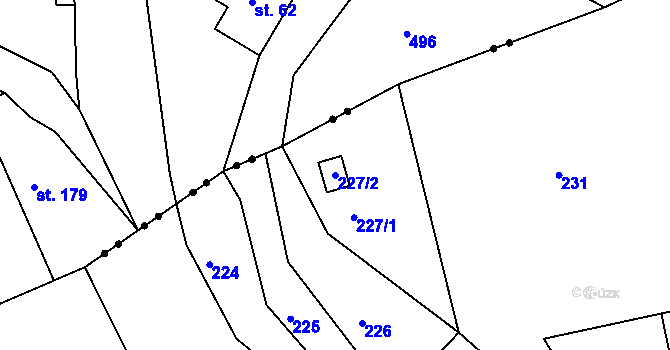Parcela st. 227/2 v KÚ Kateřinky u Liberce, Katastrální mapa