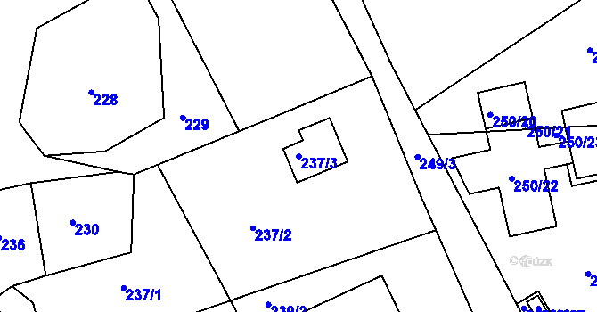 Parcela st. 237/3 v KÚ Kateřinky u Liberce, Katastrální mapa