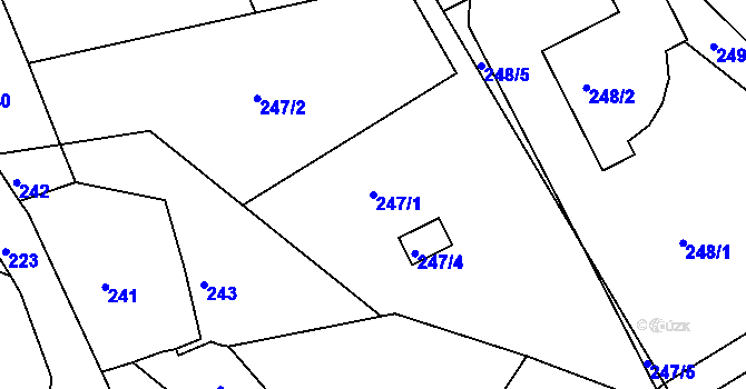 Parcela st. 247/1 v KÚ Kateřinky u Liberce, Katastrální mapa