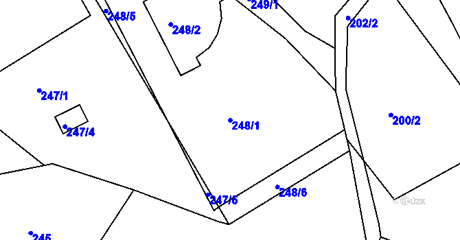 Parcela st. 248/1 v KÚ Kateřinky u Liberce, Katastrální mapa