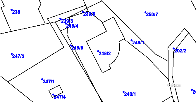 Parcela st. 248/2 v KÚ Kateřinky u Liberce, Katastrální mapa