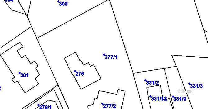 Parcela st. 277/1 v KÚ Kateřinky u Liberce, Katastrální mapa