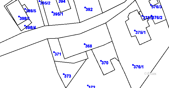 Parcela st. 368 v KÚ Kateřinky u Liberce, Katastrální mapa
