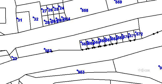 Parcela st. 563 v KÚ Kateřinky u Liberce, Katastrální mapa