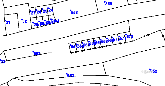 Parcela st. 565 v KÚ Kateřinky u Liberce, Katastrální mapa