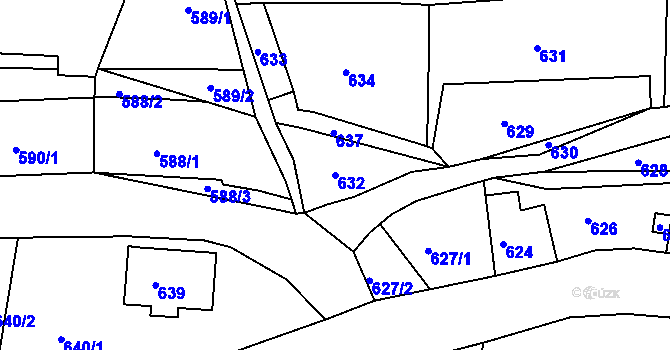 Parcela st. 632 v KÚ Kateřinky u Liberce, Katastrální mapa