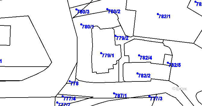 Parcela st. 779/1 v KÚ Kateřinky u Liberce, Katastrální mapa