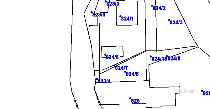 Parcela st. 824/6 v KÚ Kateřinky u Liberce, Katastrální mapa