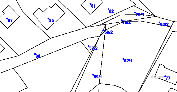 Parcela st. 57/2 v KÚ Kateřinky u Liberce, Katastrální mapa
