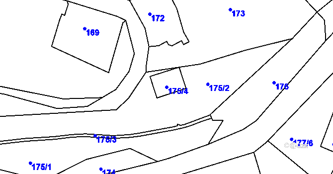 Parcela st. 175/4 v KÚ Kateřinky u Liberce, Katastrální mapa