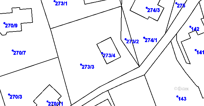 Parcela st. 273/4 v KÚ Kateřinky u Liberce, Katastrální mapa