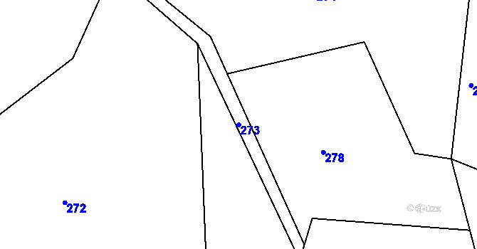 Parcela st. 273 v KÚ Rudolfov, Katastrální mapa