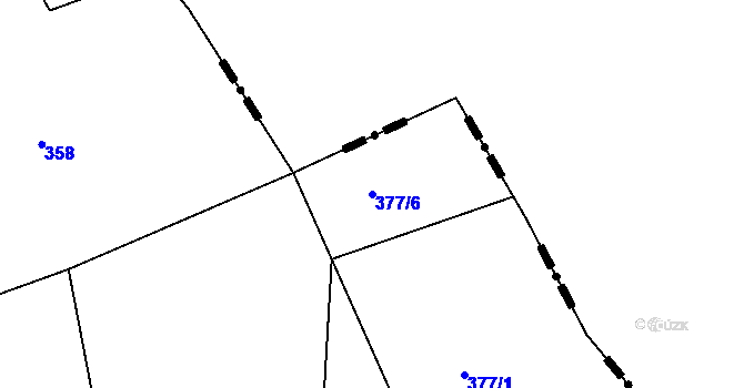 Parcela st. 377/6 v KÚ Rudolfov, Katastrální mapa