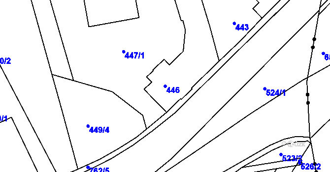 Parcela st. 446 v KÚ Horní Hanychov, Katastrální mapa