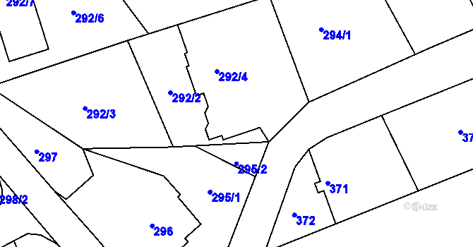 Parcela st. 292/23 v KÚ Horní Hanychov, Katastrální mapa
